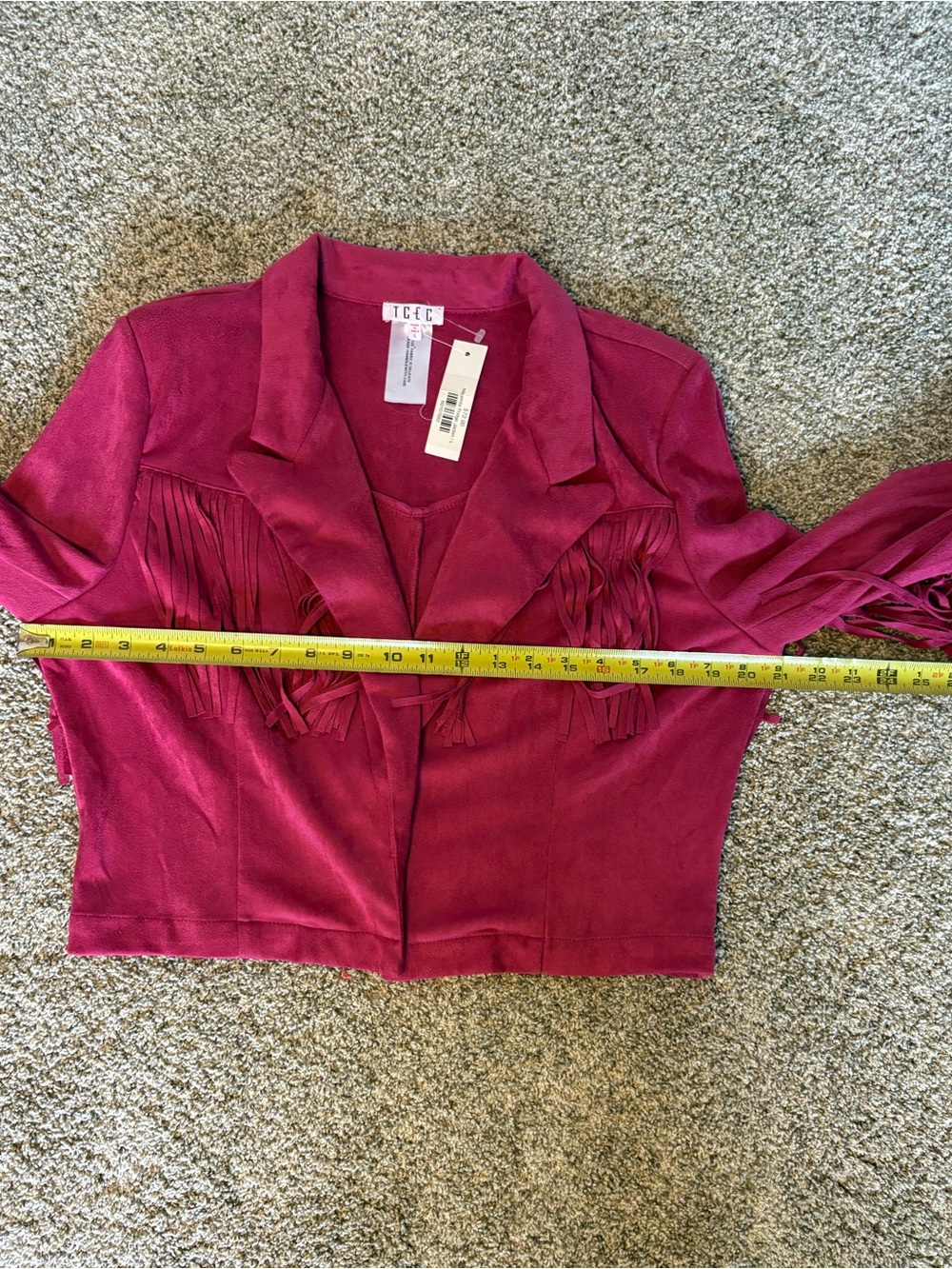 TCEC Women's Raspberry Fringe Blazer - Picture 9 of 12
